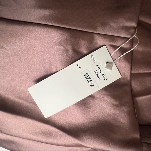 Aspen Midi Mauve Satin Dress - Picture 4 of 6